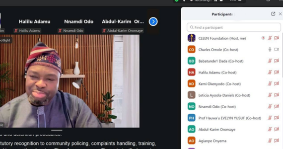 CLEEN Foundation Hosts Webinar on Advocacy for the Institutionalization and Launch of Police Regulations