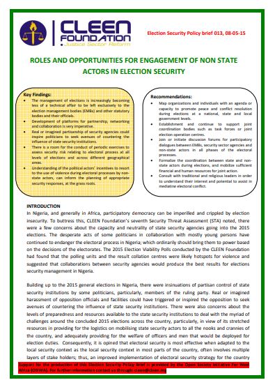 Policy brief